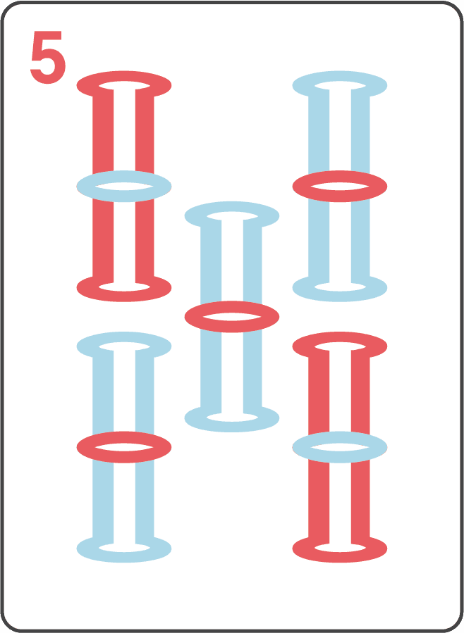 Bamboo 5 mahjong tile